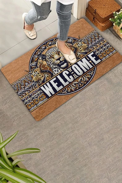Valerine Life Kaplan Figürlü Welcome Kapı Önü Paspası 45x70cm ürün görseli 1