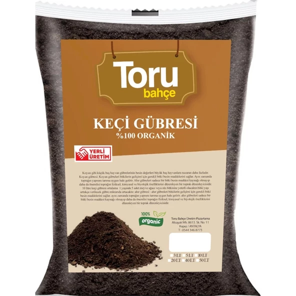 Toru Bahçe Çiçek ve Bitki Keçi Gübresi 40 lt ürün görseli 1