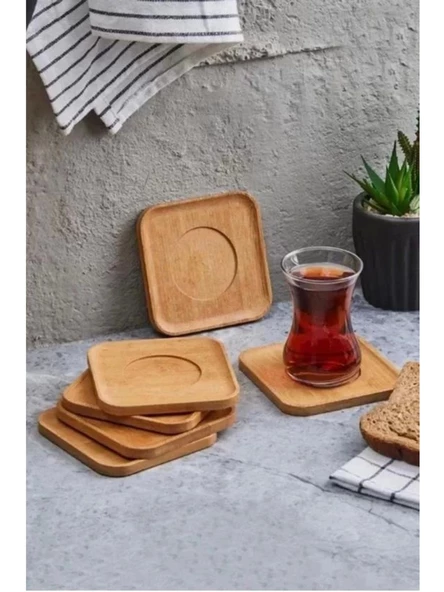 Mien MEN370 Kare Bambu Çay Tabağı 6'lı ürün görseli 1