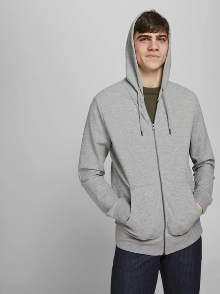 Jack&Jones Oversize Fermuarlı Kapüşonlu Erkek Sweatshirt - Günlük ve Spor ürün görseli 1