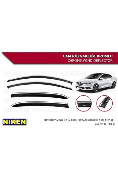 Renault Megane 4 2016- Kromlu Cam Rüzgarlığı ürün görseli 1