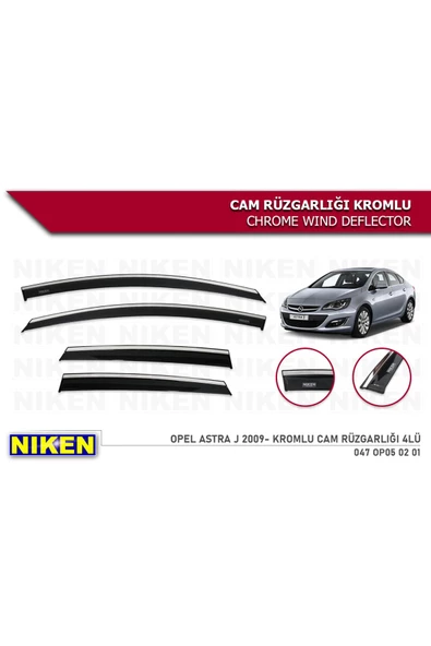 Opel Astra J 2009-2016 Kromlu Cam Rüzgarlığı ürün görseli 1
