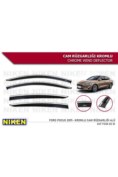 Ford Focus 5 2019- Kromlu Cam Rüzgarlığı ürün görseli 1