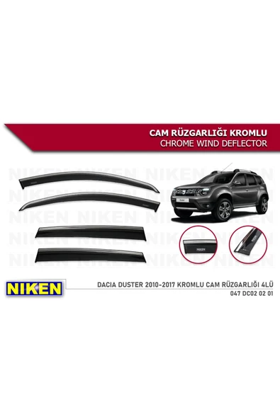 Dacia Duster 2010-2017 Kromlu Cam Rüzgarlığı ürün görseli 1