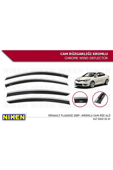 Renault Fluence 2009- Kromlu Cam Rüzgarlığı ürün görseli 1