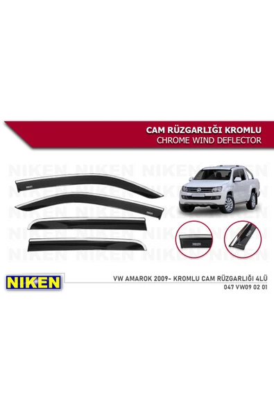 Volkswagen Amarok 2009-2020 Kromlu Cam Rüzgarlığı ürün görseli 1