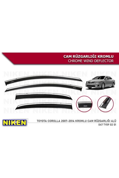 Corolla 2007-2013 Kromlu Cam Rüzgarlığı ürün görseli 1
