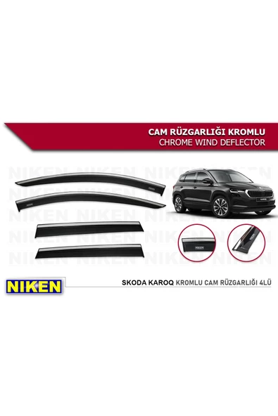Skoda Karoq 2018-2023 Kromlu Cam Rüzgarlığı ürün görseli 1