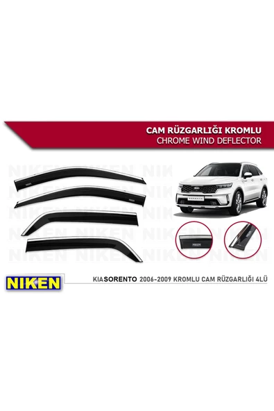 Kia Sorento 2020-2023 Kromlu Cam Rüzgarlığı ürün görseli 1