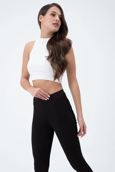 Kadın Kaşkorse Crop Atlet  Ekru - Resim 2