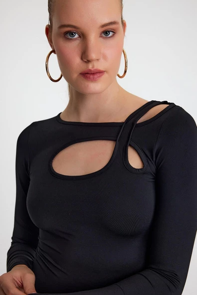 Kadın allegro T-shirt Siyah - Resim 2