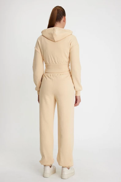 Kadın Korse Detaylı Sweatshirt Ekru - Resim 4