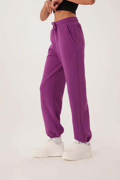 Kadın Jogger Eşofman Altı  Mor - Resim 4