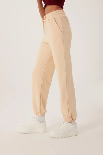 Kadın Jogger Eşofman Altı Ekru - Resim 3
