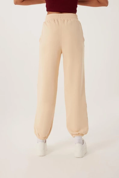 Kadın Jogger Eşofman Altı Ekru - Resim 4