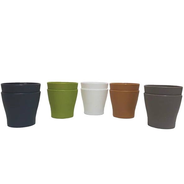 Poliwork 10 lu Gardenya 5,5 cm Plastik Renkli Kaktüs Saksısı ürün görseli 1