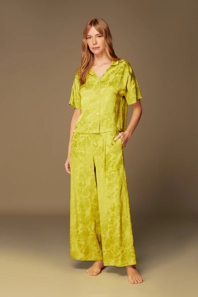 Pijama Takım Pantolon Bluz 1502 - 2'li Set Yeşil ürün görseli 1
