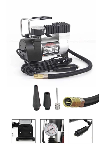 Yüksek Kalite Taşınabilir 150Psi 12V Top Bisiklet Minicar Lastik Şişirme Pompası Hava Kompresörü Kit ürün görseli 1