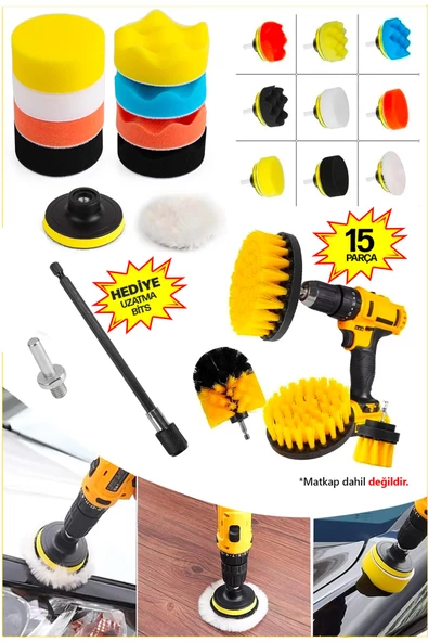 PROXTECH Pro 15 Pasta Cila Polisaj Süngeri Seti 115mm Matkap Uyumlu Pasta Cila Fırçalama  Parlatma Seti ürün görseli 1