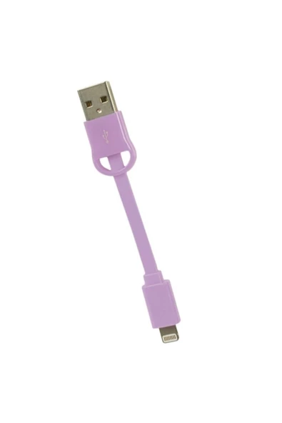 GOJİ FİT 8CM APPLE LİGHTNİNG ŞARJ + VERİ KABLOSU MOR ürün görseli 1