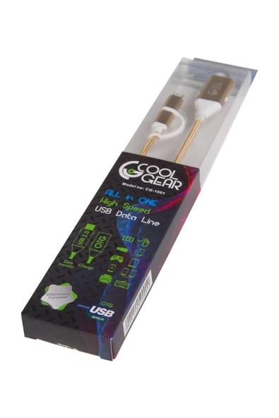 COOL GEAR ALL IN ONE HIGH SPEED USB DATA CHARGE OTG LIGHTNING CABLE ÇEVİRİCİ USB 2.0 ürün görseli 1