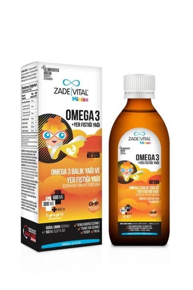 Zade Vital Miniza Omega-3 Balık Yağ Ve Yer Fıstığı Yağı 150 ml ürün görseli 1