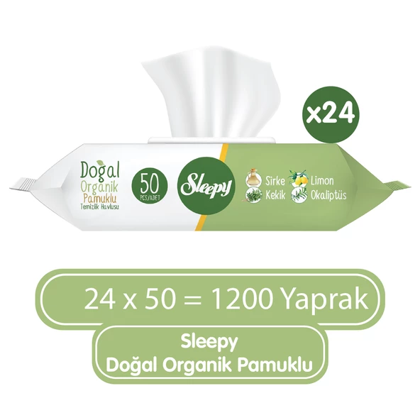 Sleepy Doğal Organik Pamuklu Temizlik Havlusu 24X50 ürün görseli 1