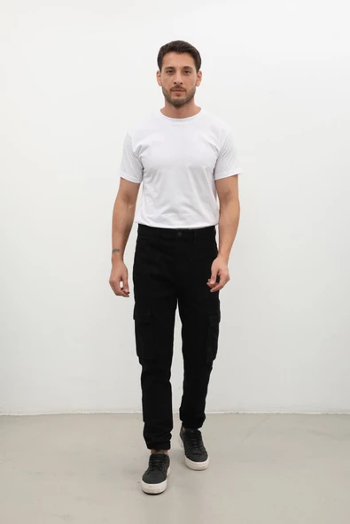 Erkek Kargo Cep Jean Pantolon - Resim 3