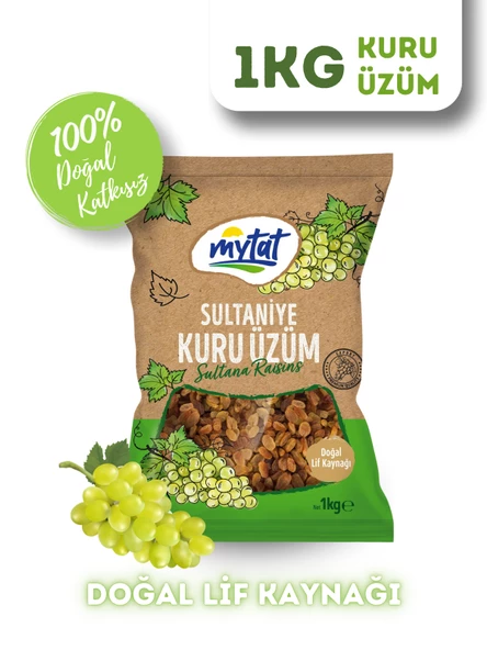 Mytat Doğal 10 No Sultaniye Kuru Üzüm 1 kg ürün görseli 1