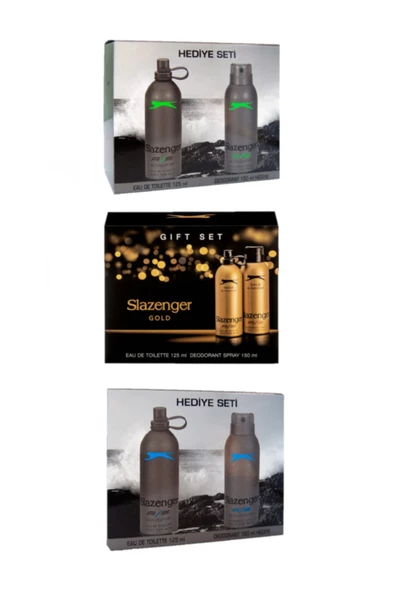 Slazenger  Erkek Karma Set 3 Lü Gold + Mavi + Yeşil Deodorant-Parfüm -  SLAZENGERKARMASET ürün görseli 1