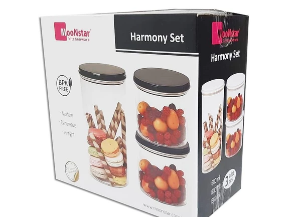 Moonstar harmony üçlü saklama kabı hava sızdırmaz-HM-SET ürün görseli 1