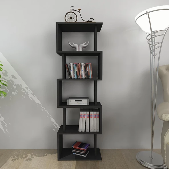 Moonlife Zero Dekoratif Kitaplık Siyah - Resim 7