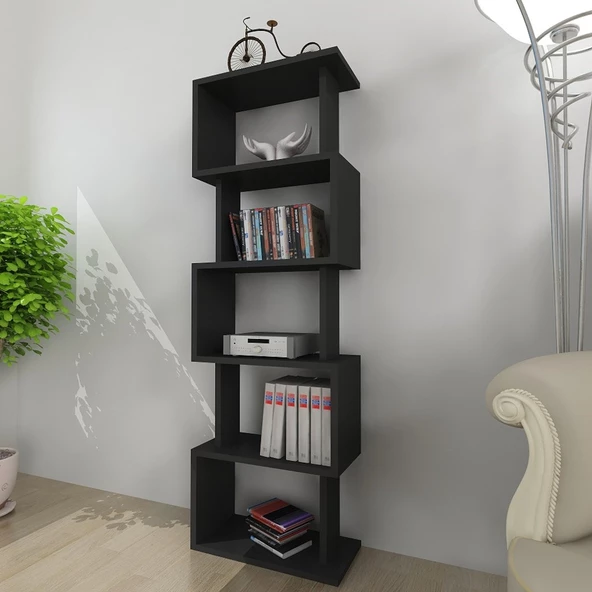 Moonlife Zero Dekoratif Kitaplık Siyah - Resim 8