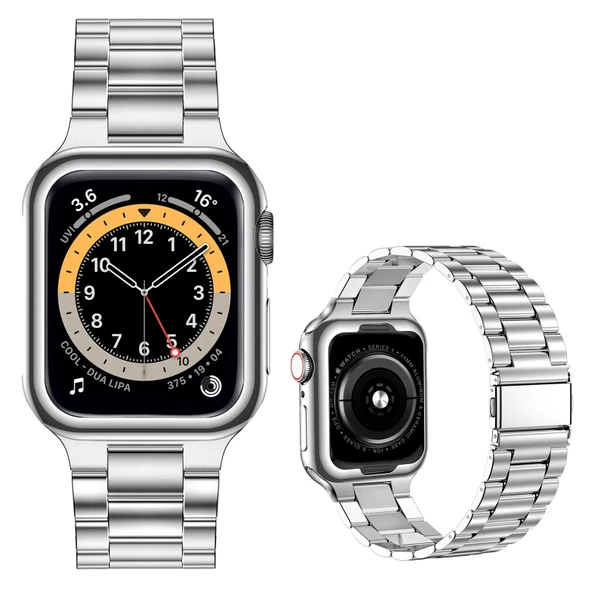 Tfy Store Watc 42-44-45-49 mm Uyumlu Metal Kordon Kolaylıkla her ölçüye uygun ayarlanabilir ürün görseli 1