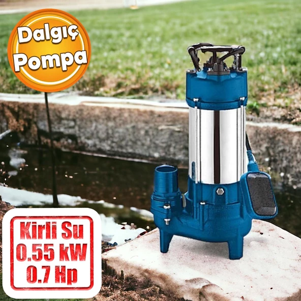 Kirli Su Pompası 0.55 kW Alüminyum Gövdeli Dalgıç Tip Rainpump 0.7 HP Monofaze Atık Su Logar Lağım ürün görseli 1