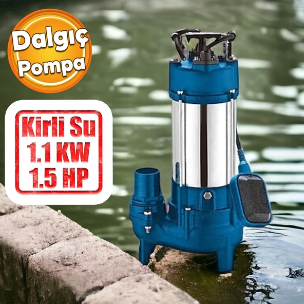 Kirli Su Pompası 1.1 kW Alüminyum Gövdeli Dalgıç Tip Rainpump 1.5 HP Monofaze Atık Su Logar Lağım ürün görseli 1
