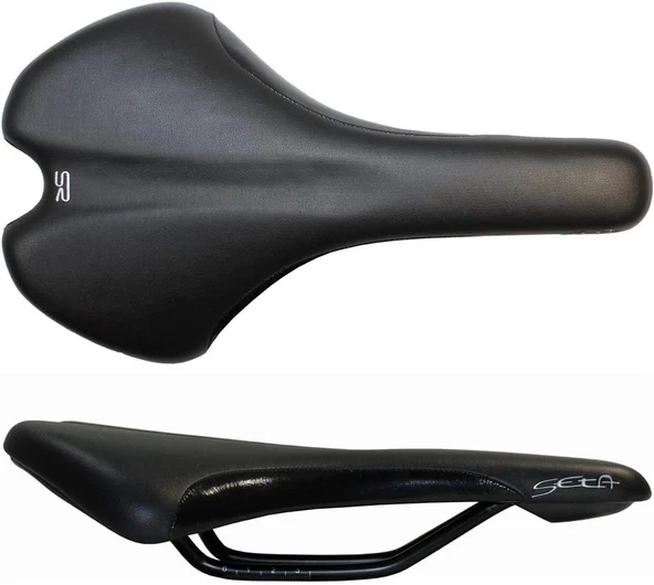 SELLE ROYAL SETA SELE ÇELİK RAY KELEPÇESİZ 260MM 130MM SİYAH ANTRASİT ürün görseli 1