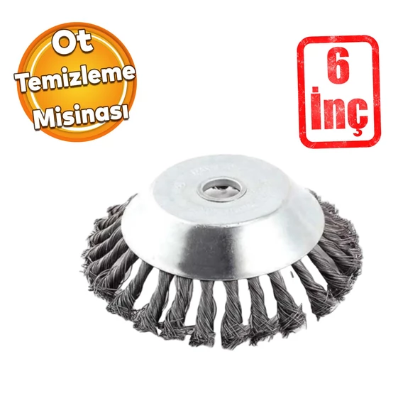 Kaldırım Temizleme Aparatı Yol Taş Duvar Beton Çıkmış Ot Süpürme Metal Motorlu Tırpan Misinası 6" ürün görseli 1