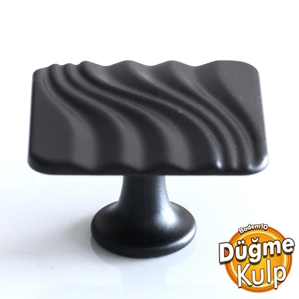 Kare Dalga Düğme Mat Siyah Kulp Mobilya Mutfak Dolabı Çekmece Dolap Kulpları Kapak Kulpu Kulb Metal ürün görseli 1