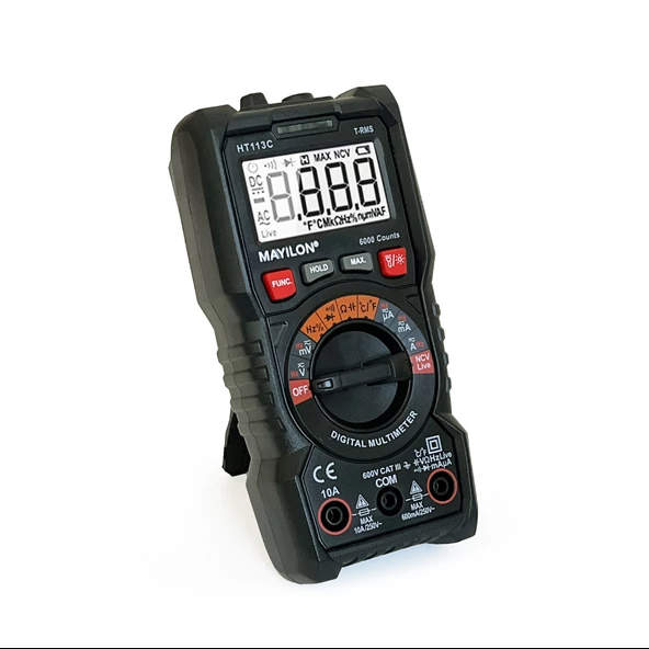 Mayilon HT113C Dijital Profesyonel Multimetre Ekran Aydınlatmalı Auto Range 600V 10A AC DC ürün görseli 1