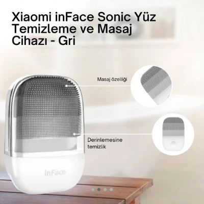 Inface Sonic Yüz Temizleme ve Masaj Cihazı gri ürün görseli 1
