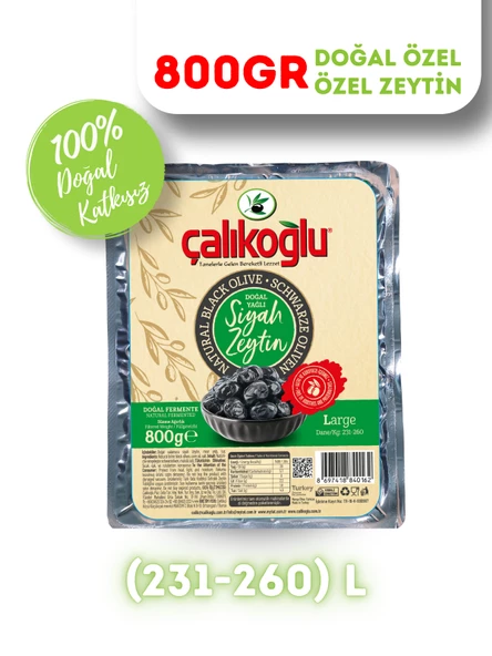 Çalıkoğlu Doğal Gemlik Özel Özel Siyah Zeytin 800 gr (231-260) L ürün görseli 1