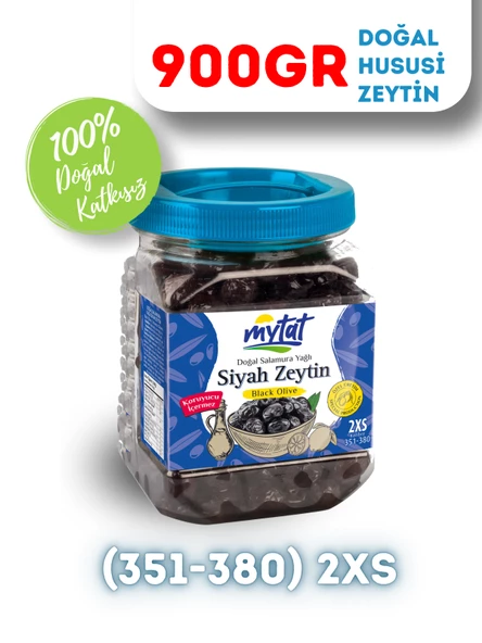 Mytat Doğal Gemlik Hususi Siyah Zeytin 900 gr (351-380) 2XS ürün görseli 1