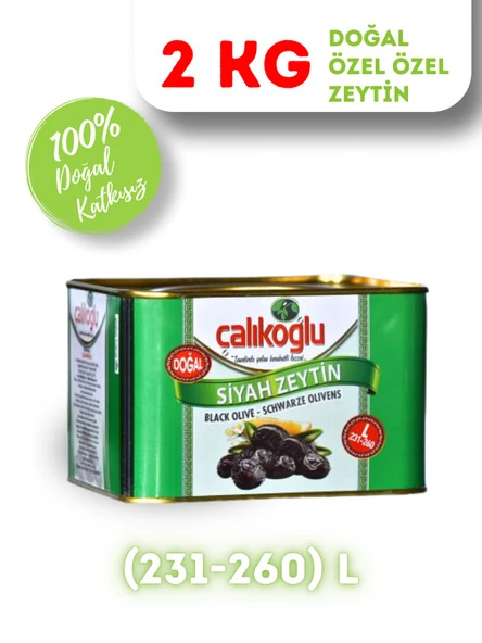 Çalıkoğlu Doğal Gemlik Özel Özel Siyah Zeytin 2 kg (231-260) L ürün görseli 1