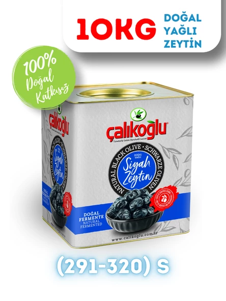 Çalıkoğlu Doğal Gemlik Özel Seçme Yağlı Siyah Zeytin 10 kg (291-320) S ürün görseli 1