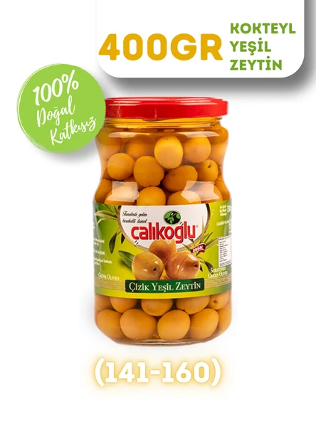 Çalıkoğlu Doğal Kokteyl Yeşil Zeytin 400 gr (141-160) ürün görseli 1