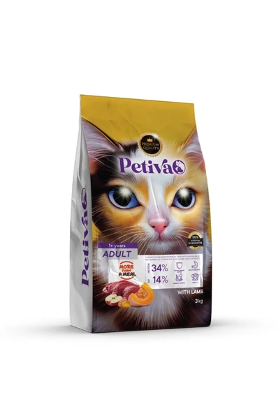 Petiva Yetişkin Kuzulu Kedi Maması 3 Kg ürün görseli 1