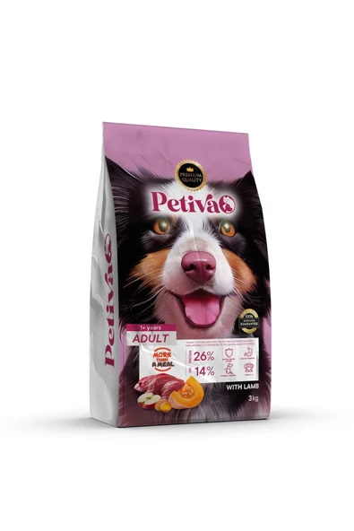 Petiva Yetişkin Kuzulu Köpek Maması 3 Kg ürün görseli 1