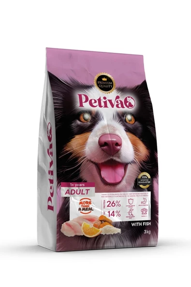 Petiva Yetişkin Balıklı Köpek Maması 3 Kg ürün görseli 1
