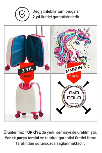 Unicorn Policarbon Çocuk Valizi 0249 - Resim 6